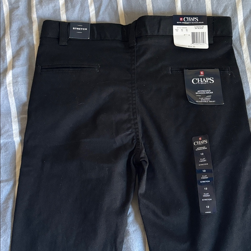 Chaps Boy’s 12 New with tags Black Chinos